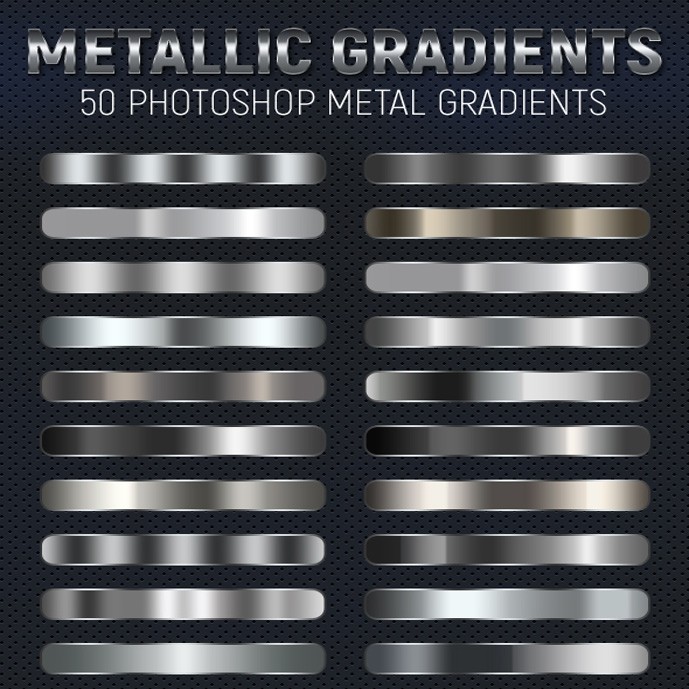دانلود مجموعه 50 گرادینت فلزی طلایی و نقره ای از GraphicRiver