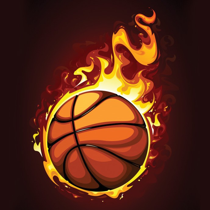 دانلود موکاپ توپ بسکتبال آتش گرفته