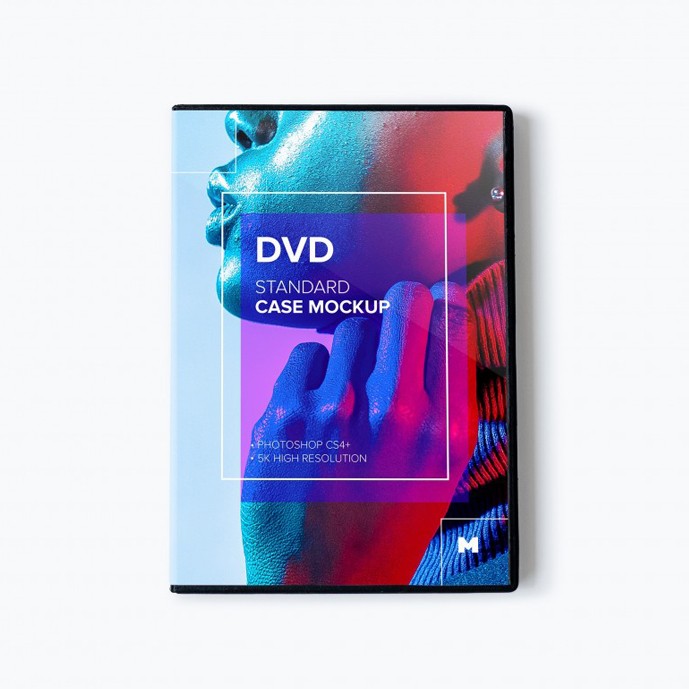دانلود موکاپ قاب DVD در زمینه ساده و قابل ویرایش