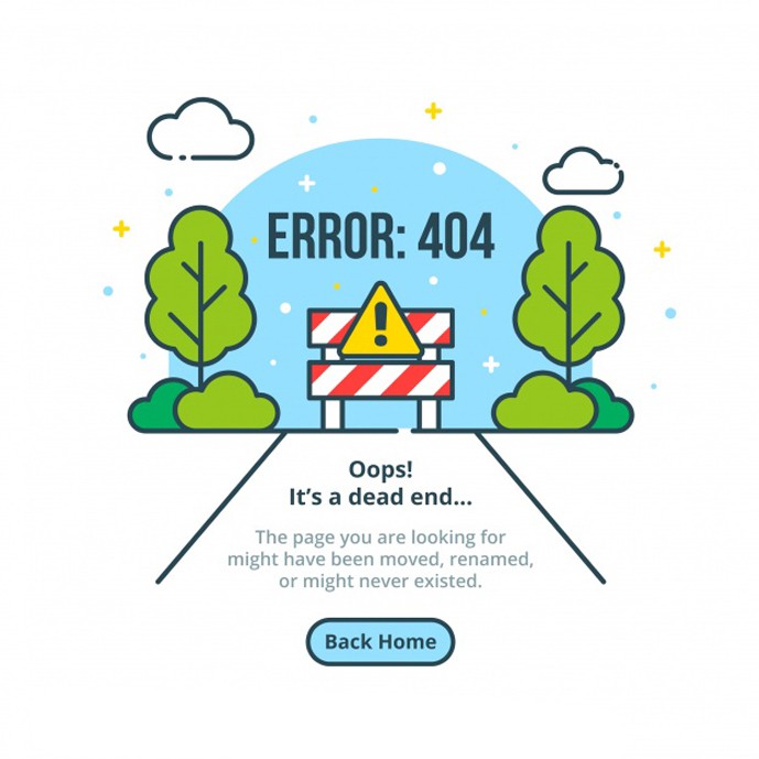 دانلود وکتور ارور 404 متشکل از درخت و آسمان