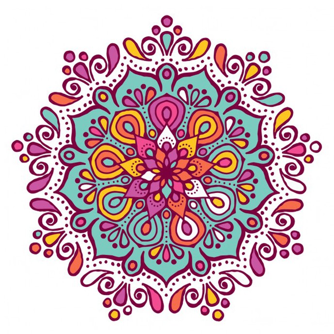 دانلود وکتور ماندالای رنگارنگ به شکل گل - شماره 776