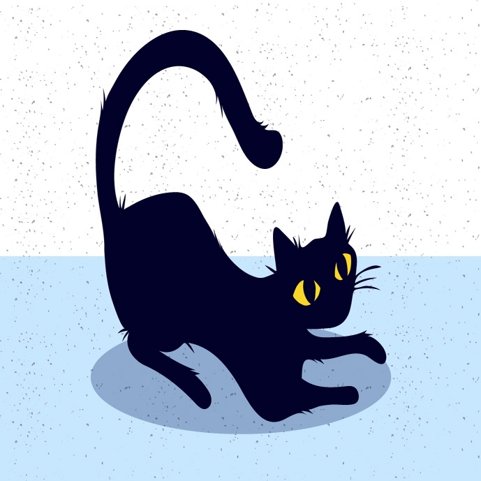 وکتور گربه ی سیاه