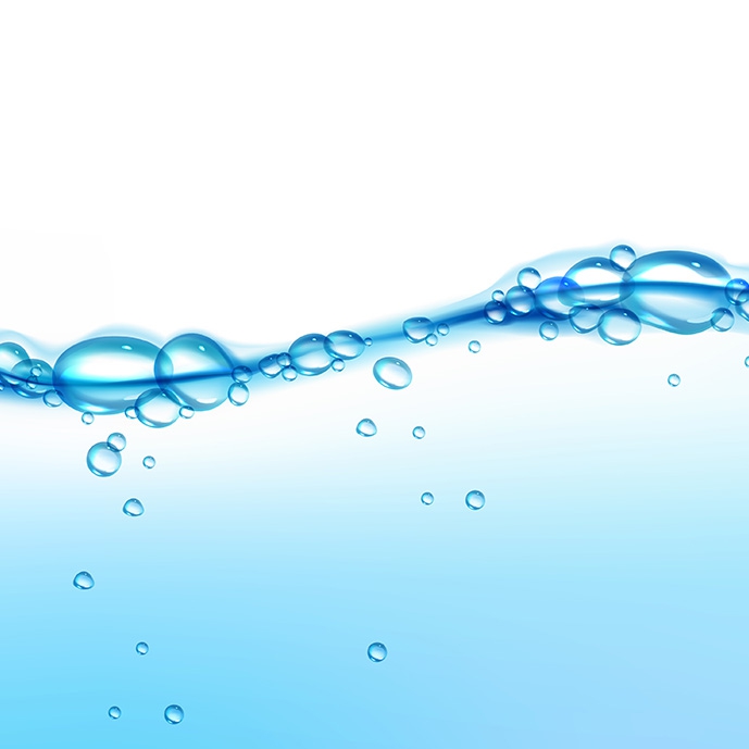 وکتور موج‌های آب تمیز با حباب روی آب