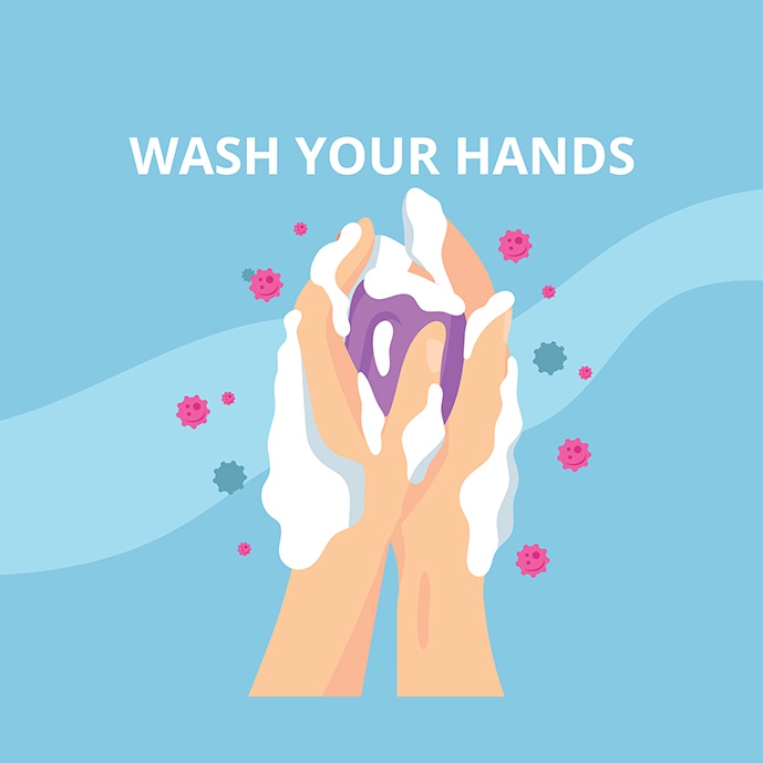 وکتور شست‌و‌شوی دست با صابون در دوران کرونا