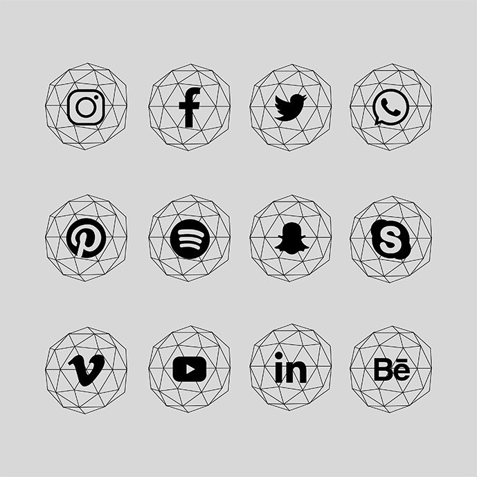 مجموعه آیکون‌های خلاقانه‌ شبکه‌های اجتماعی